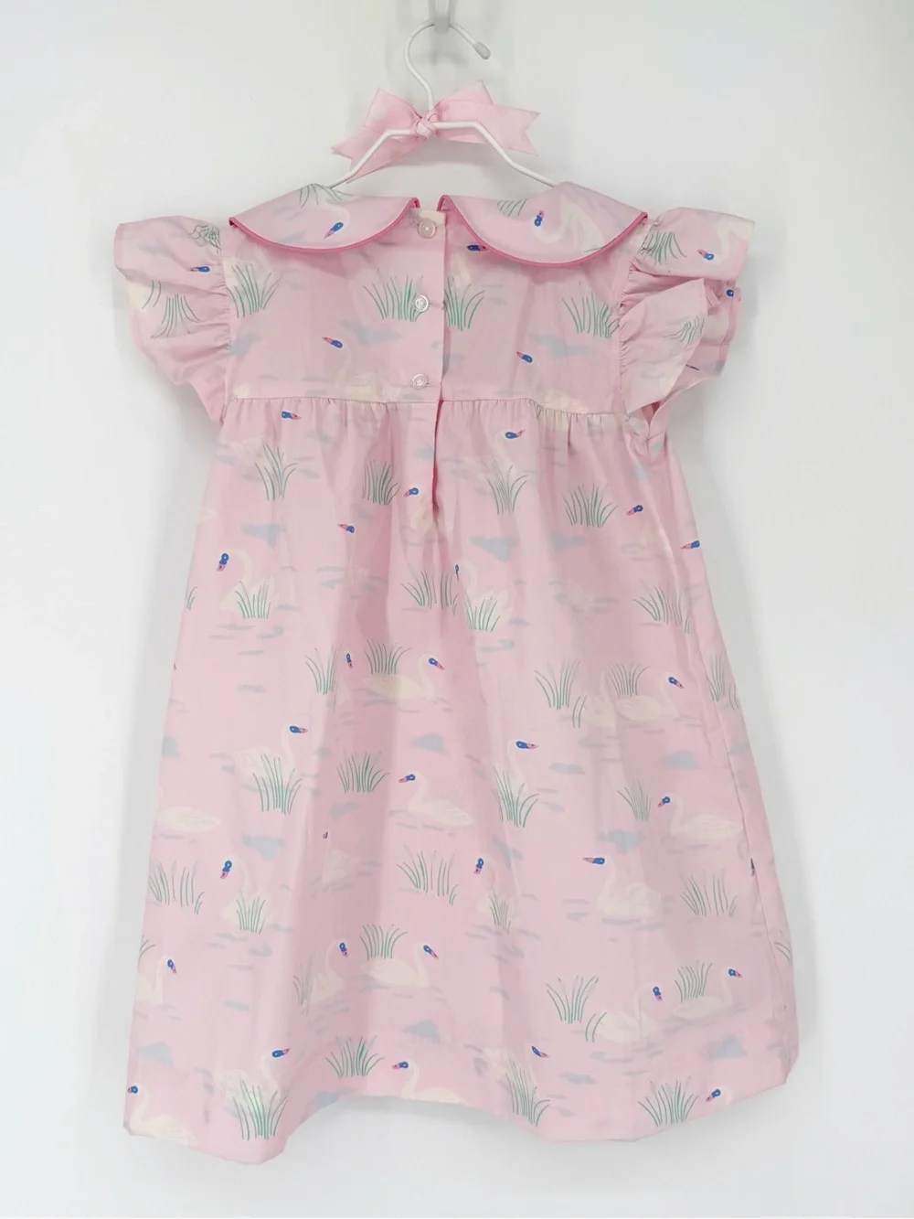 Beaufort Bonnet Company Swan In A Million Pink Short Sleeve Cotton Dress 7